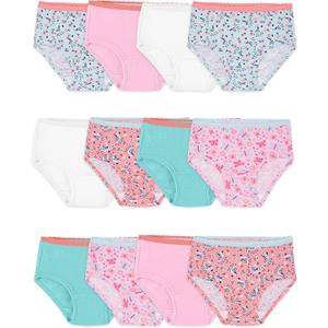 Fruit of the Loom Toddler Girls' Toddler Girls' Tag-free Cotton Underwear (2-3T, Brief - 12 Pack - Assorted Colors)