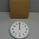 AKCISOT Atomic 10 Inch Wall Clock Analog Clocks for Indoor Kitchen, Battery Operated Clock for Bedroom Office Classroom Living Room(Silver)