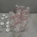 Romooa 12 Pack Winter Reusable Cups Bulk 13.5 oz Plastic Cups with Lids and Straws Winter Drinking Holiday Set Reusable Party Coffee Jar Water Bottles for Party Drinks(Pink Snowflake)