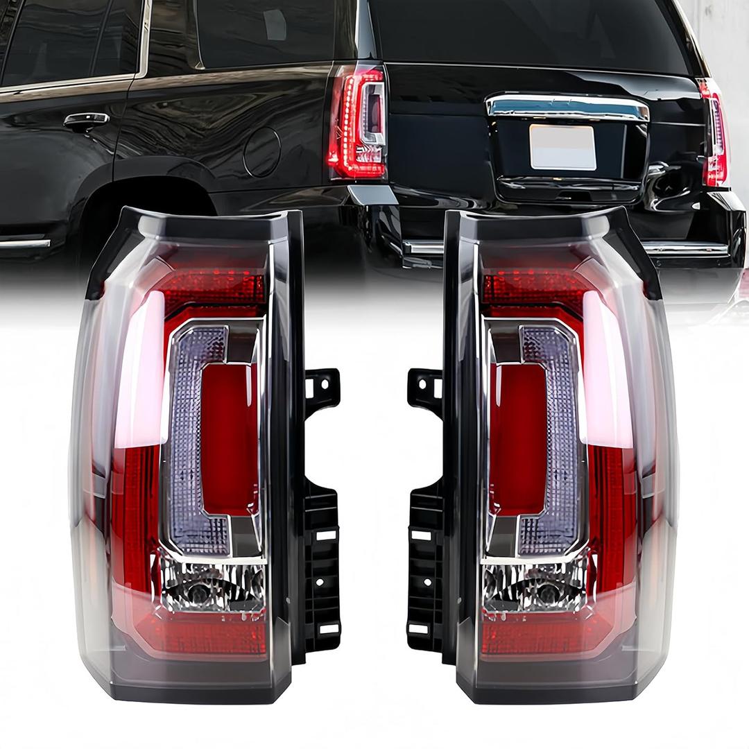 LED Tail Light Assembly Pair for 2015 2016 2017 2018 2019 2020 GMC Yukon / Yukon XL Denali SLE SLT | Replaces GM2800268 GM2801268 84536242 84536243 23380459 | Complete Driver & Passenger Side Set (Left&Right)