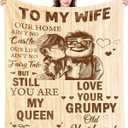 CENSIHER Gift for Wife from Husband to My Wife Blanket Wedding Anniversary Romantic Gifts for Women Birthday Christmas Valentine's Mother's Day Healing Thoughts Blanket Presents for Her, 60x50in