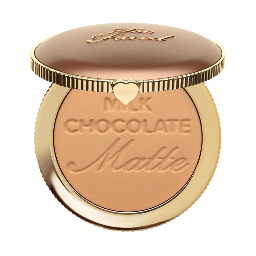 Too Faced Chocolate Soleil Matte Bronzer | Long Lasting + Cruelty Free with a Matte Finish (01 Milk Chocolate (Light/Medium))