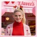 YanJie 2pcs Valentines Day Hair Clips for Girls Glitter Heart Clip with Springs Red Hair Accessories for Women Cupid Accessories Cute Hairpin (Red Gold Small)