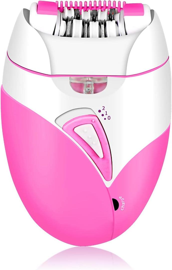 Electric Hair Removal Epilator, Rechargeable Detachable Head Fastest Removal Smooth Skin USB Chargeable Sensitive Areas Women Man Hair Trimmer for Face Legs Arms Armpit Bikini (Pink)
