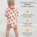 EASWEET Baby Boy Romper Soft Bamboo-derived Viscose Short Sleeve Baby Boy Bodysuit, Rugby, 18-24 Months