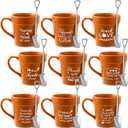 9 Pcs Christmas Teacher Appreciation Gifts for Women Gardener Coffee Mug with Shovel Spoon Plant Lover Cup Thank You Gift for Graduation End of Year Birthday Party Favor(Cute)