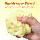 Giant Cheese Squishy Big Slow Rising Sensory Fidget Toy, Jumbo Squeeze Cheese Cube for Stress Relief, Soft Hand Squeeze Toys, Portable Calming Gift for Adults Office Desk