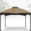 10'x12' Replacement Gazebo Canopy Top Cover Double Tiered Outdoor Canopy Cover Roof Resistant Durable for Grill Patio BBQ Compatible with Lowe's Allen Roth 10X12 Gazebo #GF-12S004B-1 / GF-12S004BTO
