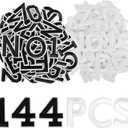 144Pcs Iron on Letters and Numbers Patches, Black and White Iron on Letter Patches,Adhesive Alphabet Embroidered Patch A-Z,Numbers 0-9 Applique for Clothes, Dress, Hat, Socks, Jeans, DIY Accessories (BK+WT)