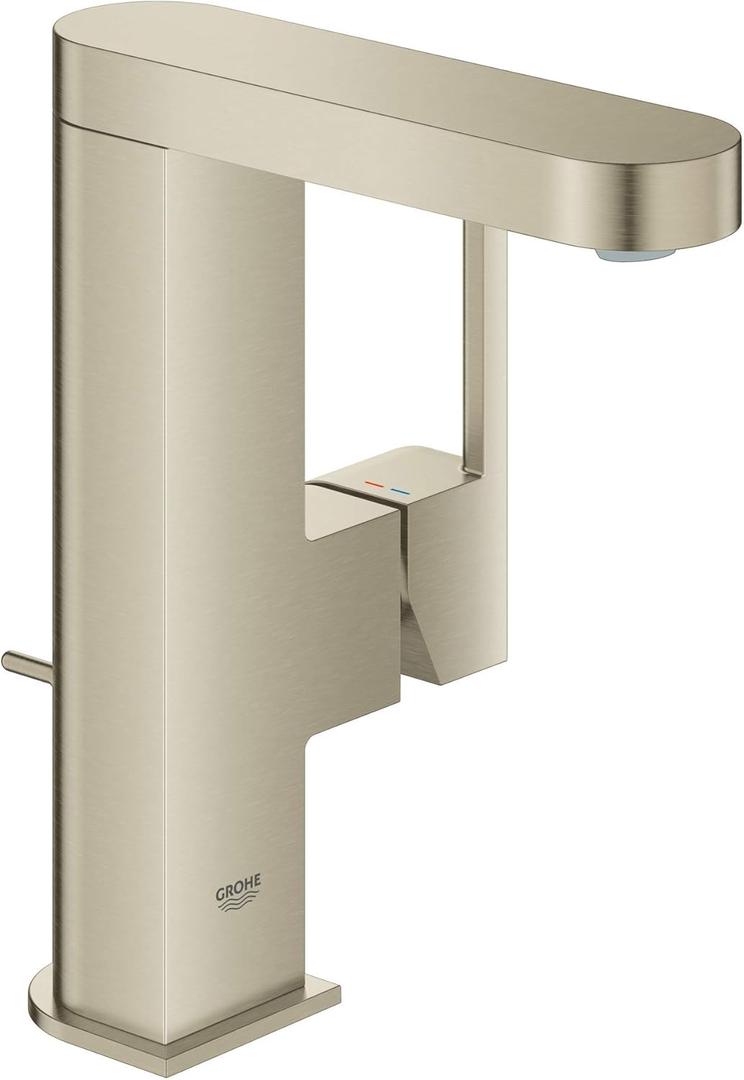 GROHE 23956EN3 Plus Single-Handle Bathroom Faucet M-Size, Brushed Nickel Infinity Finish