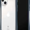 iFace Reflection Designed for iPhone 14 Plus Case (6.7")  Cute Shockproof Hybrid [9H Tempered Glass + Bumper] Wireless Charging Compatible Clear Protective Cover for Girls, Women - Navy