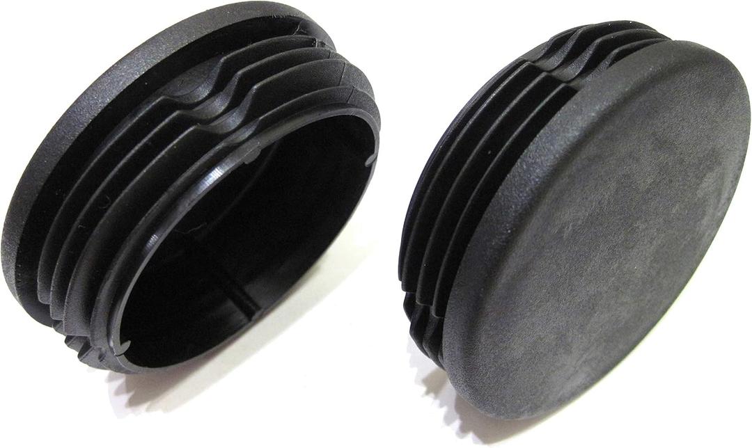 2 3/8 Inch (Approx. 60mm) Round Plastic End Cap (for Hole Size from 2 1/8 to 2 9/32, Including 2 1/4 inches, 54mm - 58mm), Cover for Fence Post, Furniture Finishing Plug (Black, 2)