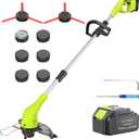 Aokia String Trimmer: Cordless Weed Wacker with 40V 2.0Ah Battery - Lightweight Electric Lawn Edger - 2 in 1 Trimmer & Edger Lawn Tool Grass Cutter with 2 Plastic Blades for Garden, Yard