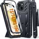 FNTCASE for iPhone 15 Phone Case: for iPhone 13 & 14 & 16e Case Military Grade Shockproof Full Protection Hard Phonecase - Matte Textured Drop Proof Rugged Protective Cover - Black