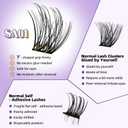 2 x B&Qaugen Self Adhesive Eyelashes SA01 48 PCS Reusable Adhesive Eyelashes Press On Lashes D Curl No Glue Eyelashes 10-16mm with Lash Tweezers 1 Step DIY Lash Self Stick Easy to Apply (SA01-D)