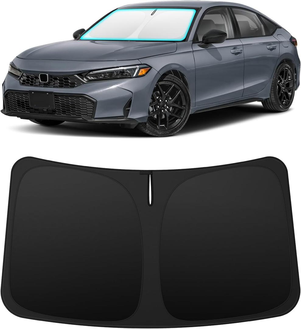 INSAUTO Custom Fit Windshield Sun Shade for Honda Civic 2022-2026 | Foldable Front Window Sunshade Car Accessories, UV & Heat Reflector, Keeps Interior Cool, Includes Storage Bag