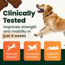 VetriScience Ultimate Strength Healthy Hip & Joint Chews, GlycoFlex Glucosamine, Chondroitin and Green-Lipped Mussel Joint Support Supplement for Dogs, Soothe Discomfort, Peanut Butter, 60 Chews