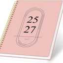 2 x Monthly Planner 2025-2027, 24 Months Planner Calendar 2025-2027, July 2025 - June 2027, Hard cardboard cover A4-8.6"  11.3", 25-27 Monthly Calendar for School Office Home Planning - Pink