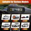 Solar RV TPMS Tire Pressure Monitoring System 4 External Sensors + Solar & USB Dual Power, 0-9.9BAR/0-144 PSI, Color LCD Monitor, 6 Alram Modes, Real-Time TP for RV/Trailer/Truck