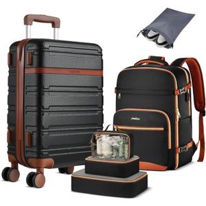 YAMTION Luggage Sets 6 Piece,Hardside 20In Suitcase with Spinner Wheels,TSA Lock,Carry On Suitcase Travel Essentials for Personal Items