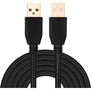 Tan QY USB A to A Male Cable 50Ft, Double End USB Cord with Gold-Plated Connector for Hard Drive Enclosures, Printers, Modems, Cameras(15M/50Ft)