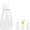 emoi BPA Free Water Bottle, 12oz/360ml Cute Water Bottle with Carrying Strap, Ideal for Kids Boys Girls Students Women Healthy Hydration-White