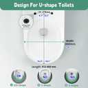 Toilet Seat D Shape Soft Close Quick Release Easy Clean Toilet Seat Replacement with Non-Slip Bumpers for Bathroom White