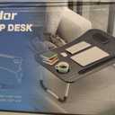 Slendor Lap Desk with Cup Holder, Foldable Laptop Table for Bed, Portable Bed Desk for Laptop and Writing, Computer Tray with Tablet Slot, Notebook Stand Reading Holder for Couch Sofa Floor,Green