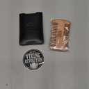 Wooden Beard Comb & Case, Dual Action Fine & Coarse Teeth, Perfect for use with Balms and Oils, Top Pocket Comb for Beards & Mustaches by Viking Revolution