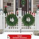 Christmas Wreaths Outdoor Realistic 24 Inch Large Artificial Winter Greenery Pine Cedar Wreaths for Windows Xmas Holiday Home Table Mantle Yard Staircase Wall Door Porch Hanging Decor Outdoor Indoor