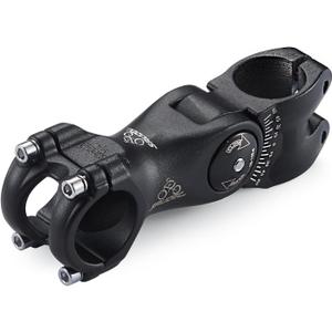 Adjustable Bike Stem 28.6 * 31.8 60 Degree 85/100/120mm Bicycle Stem Riser for HandlebarBlack Aluminum Alloy