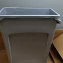 Rubbermaid Commercial Products SLIM JIM Plastic Rectangular Trash/Garbage Can/Bin with Venting Channels, 16 GAL, Gray, for Kitchens/Classrooms/Offices/Back of House