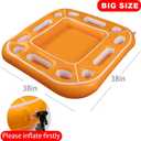 Floating Table for Pool Game with Waterproof Playing Cards, Inflatable Pool Party Tray Float for Drink Snack Holder, Floating Card Game Table, Pool Accessories for Hot Tub, Beach Summer Parties White