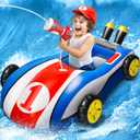 HopeRock Pool Floats Toys for Kids with Water Gun - Inflatable Ride-on Pool Toys for Kids Ages 3-8, Toddler Pool Float, Summer Outdoor Water Pool Games Toys for Boys and Girls (Kart)