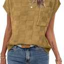 Dimur Women's Tank Top Sleeveless Sweaters Vest with Pockets Business Casual Outfits Lightweight Tunic Tops Dark Apricot XX-Large