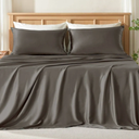 Love's cabin 7x6 ft Satin Sheet Sets - 2 Piece Dark Grey Silky Sheet, Luxury Silk Feel Satin Bed Sheets Bedding Set