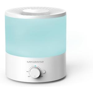 MEGAWISE 1.5L Cool Mist Humidifier for Bedroom, Home, Office, and Plants, Essential Oil Diffuser with Adjustable Mist Output, 25dB Quiet Ultrasonic, Up to 10 Hours, Easy to Clean