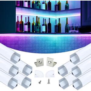 Muzata 10Pack 6.6FT Wide Spotless V-Shape LED Channel Milky Diffuser V101