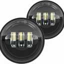 4.5 inch Motorcycle LED Fog Passing Lights Compatible with Harley Davidson Road King Ultra Classic Fat Boy Street Glide CVO Tri Glide Heritage Softail Deluxe Switchback Electra Glide Ultra 2PC black