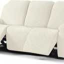 Timeles Recliner Covers Recliner Couch Covers Reclining Couch Covers for 3 Cushion Sofa Slipcovers Stretch Soft Washable (Three-Seater, Cream)