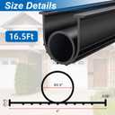 Garage Door Seals Bottom Rubber, High-Density EPDM Weatherproof Stripping Kit with 16.5Ft 5/16" T-Ends, U+O Ring Door Threshold Universal Seal - Easy Installation, Pest & Dust Protection (Black)