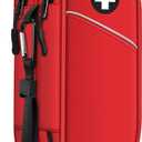 SITHON Double-Layer Epipen Carrying Case, Travel Medication Organizer Bag Emergency Medical Pouch Holds 2 EpiPens, Asthma Inhaler, Anti-Histamine, Auvi-Q, Allergy Medicine Essentials (Red)
