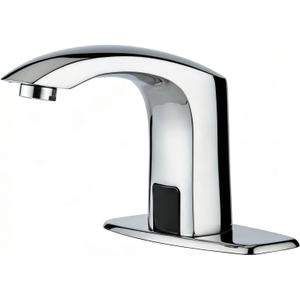 Luxice Sensor Automatic Touchless Bathroom Sink Faucet Hot & Cold Mixer Cover Plate Included Faucet,Chrome Finished