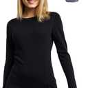 Merino.tech Merino Wool Base Layer Women - 100% Merino Wool Heavyweight, Midweight, Lite Long Sleeve Thermal Shirt, Large