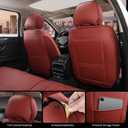 Red Seat Covers for Cars, 2Pcs Universal Leather Car Seat Covers Front Seats, Full Coverage Automotive Seat Covers for Most Sedans Trucks SUVs, Waterproof Breathable Car Seat Cover