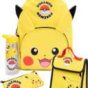Pokmon Pikachu Kids Backpack Set | 4-Piece School Bag with Lunch Bag, Pencil Case & Water Bottle
