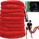 Battle Ropes Red Workout Rope 1.5inch Battle Ropes for Home Gym 30ft Exercise Ropes for Working Out Heavy Ropes for Exercise Training Weighted Rope Weighted Workout Rope Battle Rope