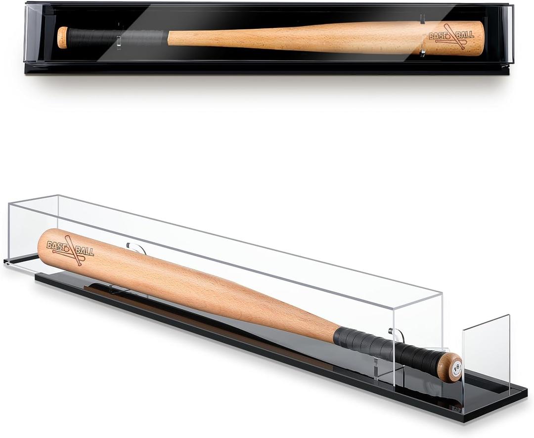 Silipull Baseball Bat Display Case Wall Mounted Tabletop Bat Display Case W/98% UV Protection Holder for Sport Collector Memorabilia Birthday Gift(Full Size-Fits 36" Bats)