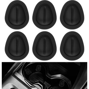 6Pcs Car Cup Holder Insert, Silicone Cup Holder Expander Anti Shake Car Cups Holders Position Limiter Size Reducer with Self-Adhesive Fits Most Cars Trucks SUV, Ideal for Bottle Stabilizers