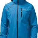 Mens Lightweight Waterproof Jacket Windproof Rain Hooded jackets for Running Hiking Cycling Travel (3X-Large, Blue)